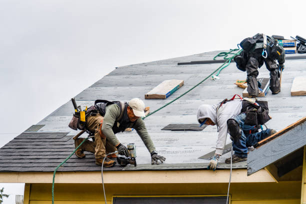 Professional Gutter Installation technician working in Wrightwood, CA